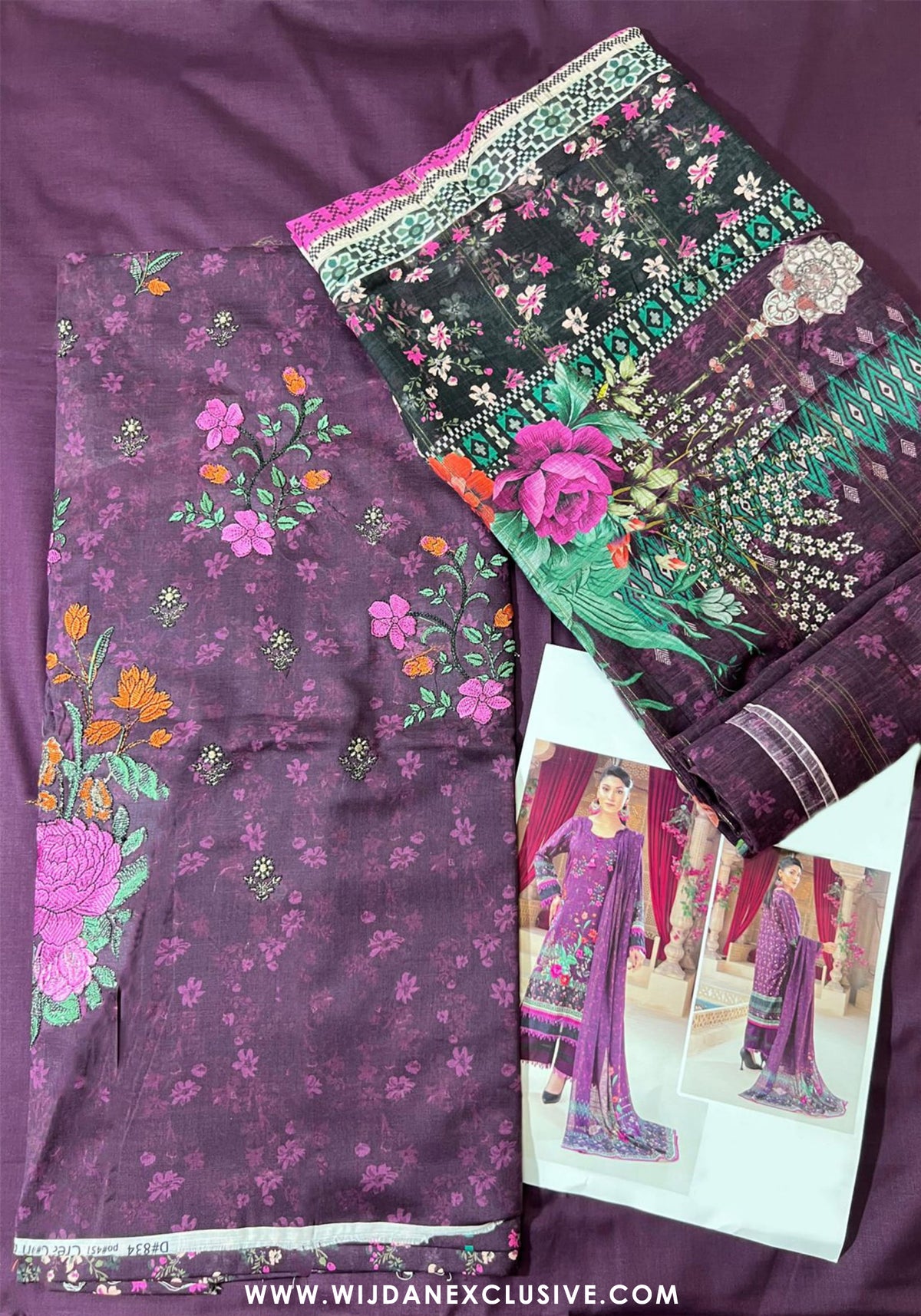 Suzaina Unstitched Printed Embroidered Lawn Collection - 2025 by Wijdan ART-01