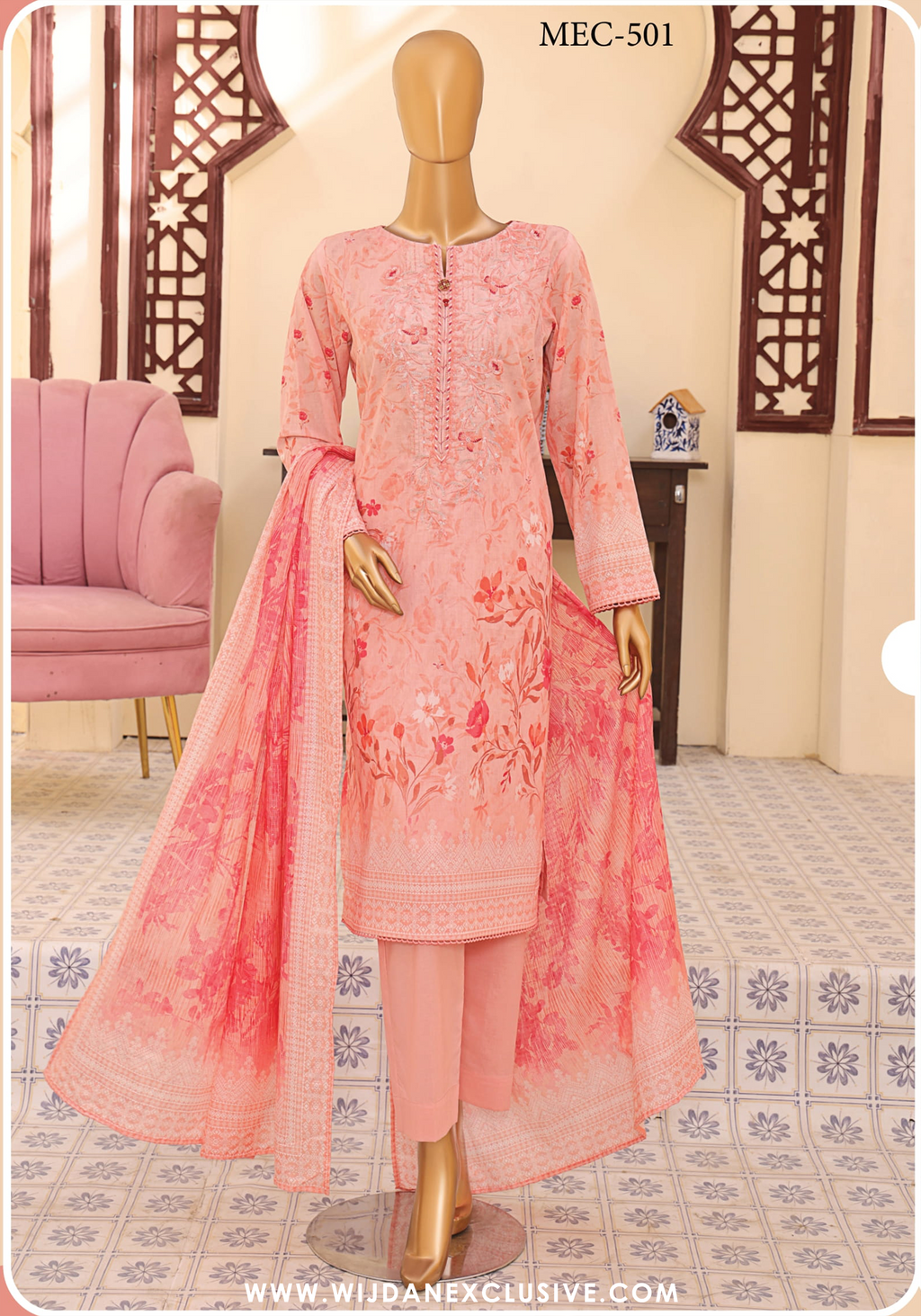 Mehak Embroidered Printed Lawn Vol-02 Collection by HZ Textile MEC-501