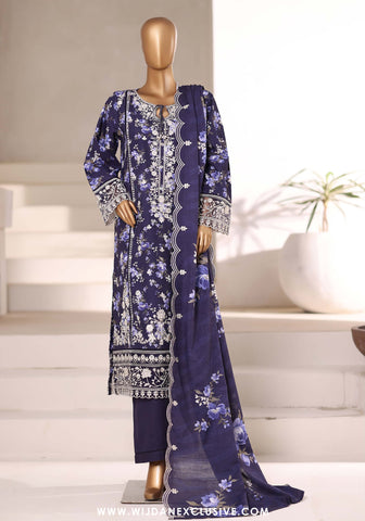 Sadabahar Signature Stitched Embroidered Khaddar Collection - 2025 (BLUE)