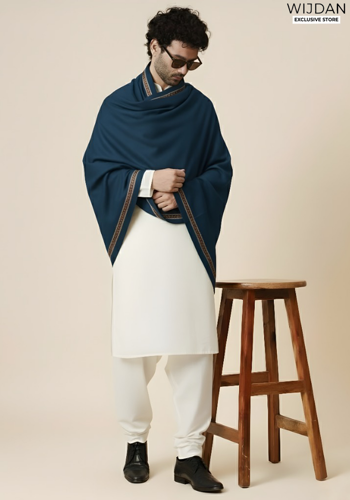 Wijdan Wool Mens Shawl Collection - 2025 (ROYAL BLUE)