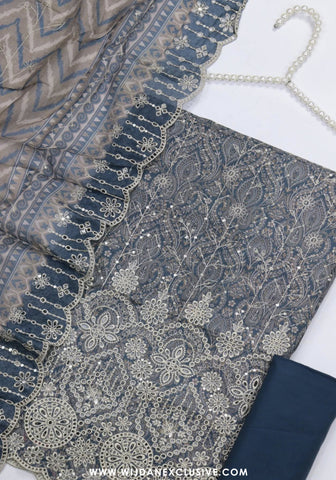 Bin Saeed Unstitched Embroidered Cambric Collection - 2025 D-04