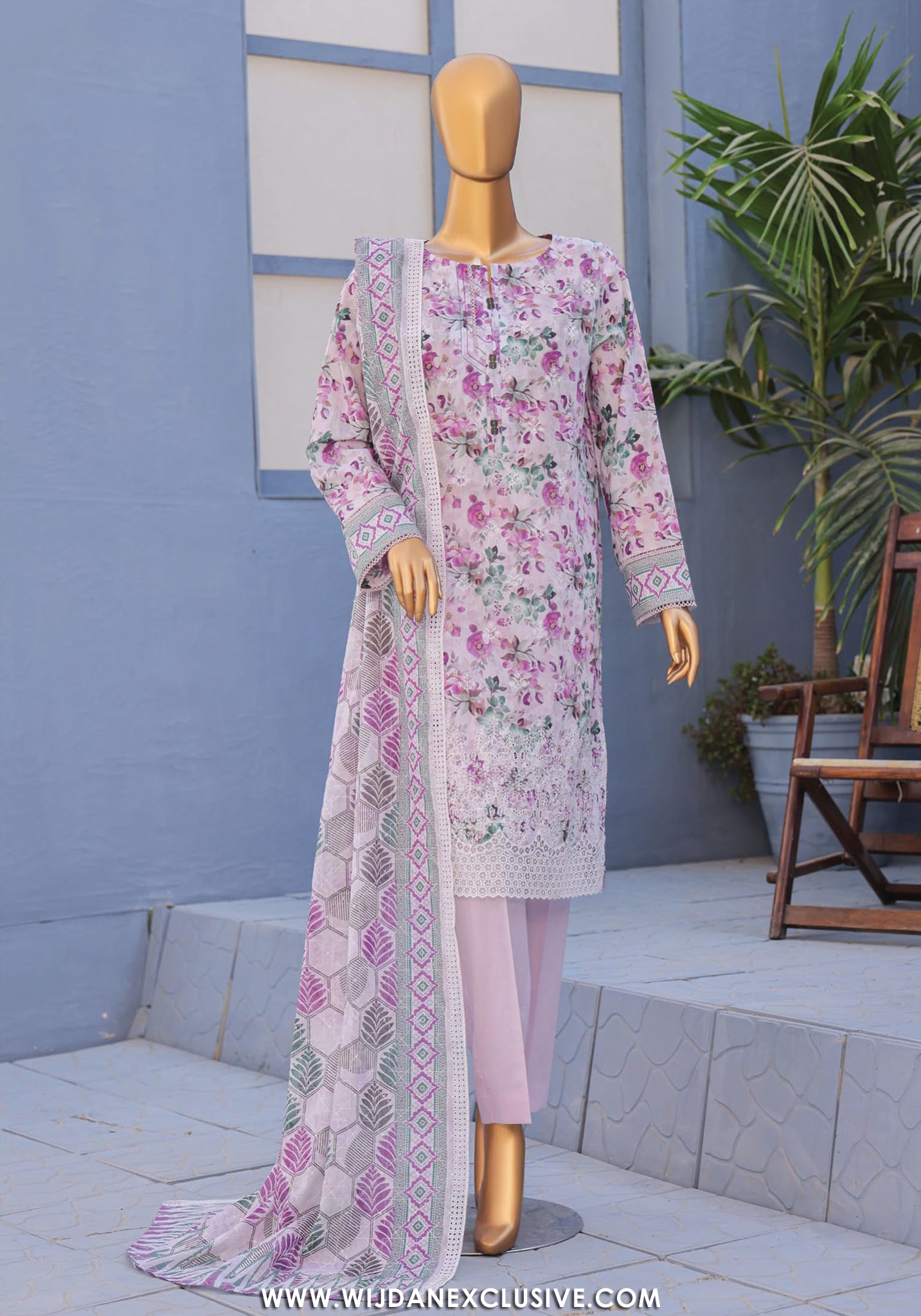 HZ Premium Unstitched Embroidered Lawn Collection - 2026 PEC-611