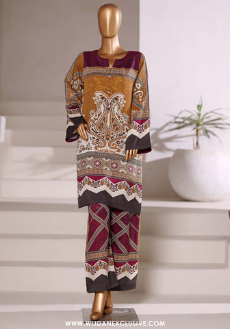 Sadabahar Stitched Printed Viscose 2PC Set Collection - 2025 (BROWN)