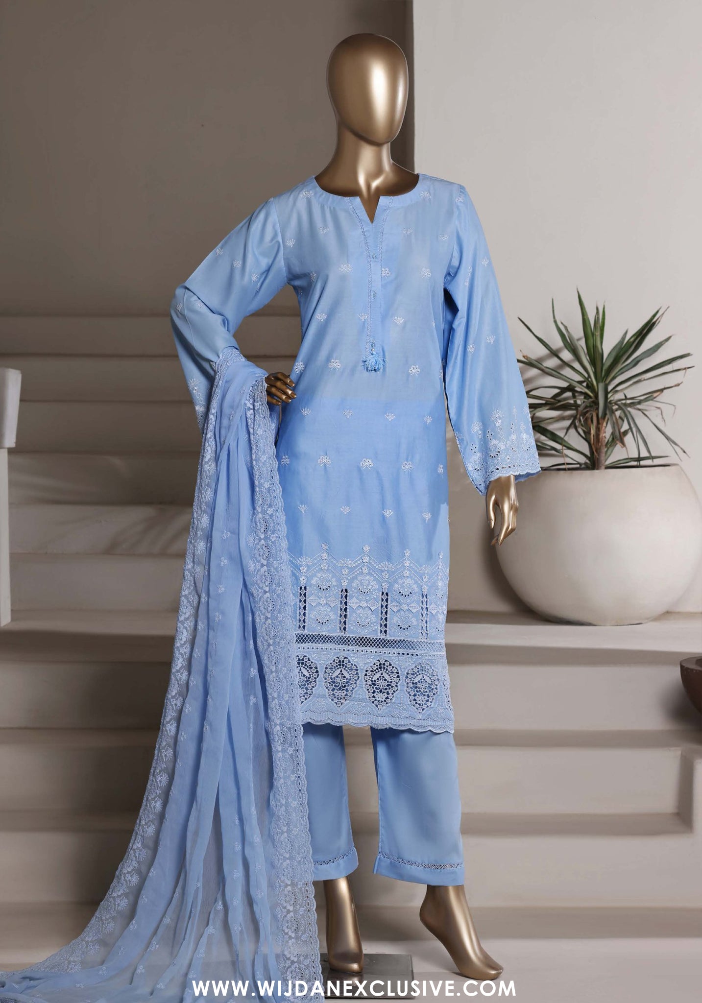 Sadabahar Chikankari Stitched Laser Work Vol-II Collection - 2026 (D-04)