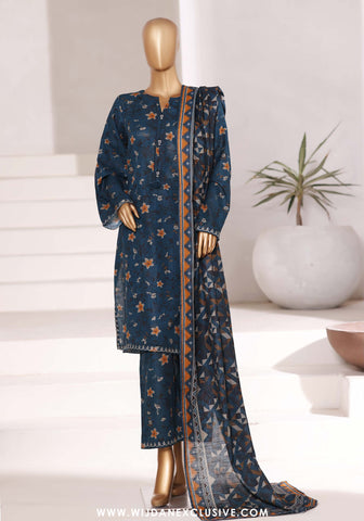 Sadabahar Stitched Khaddar Fall Embroidered Collection - 2025 (BLUE)