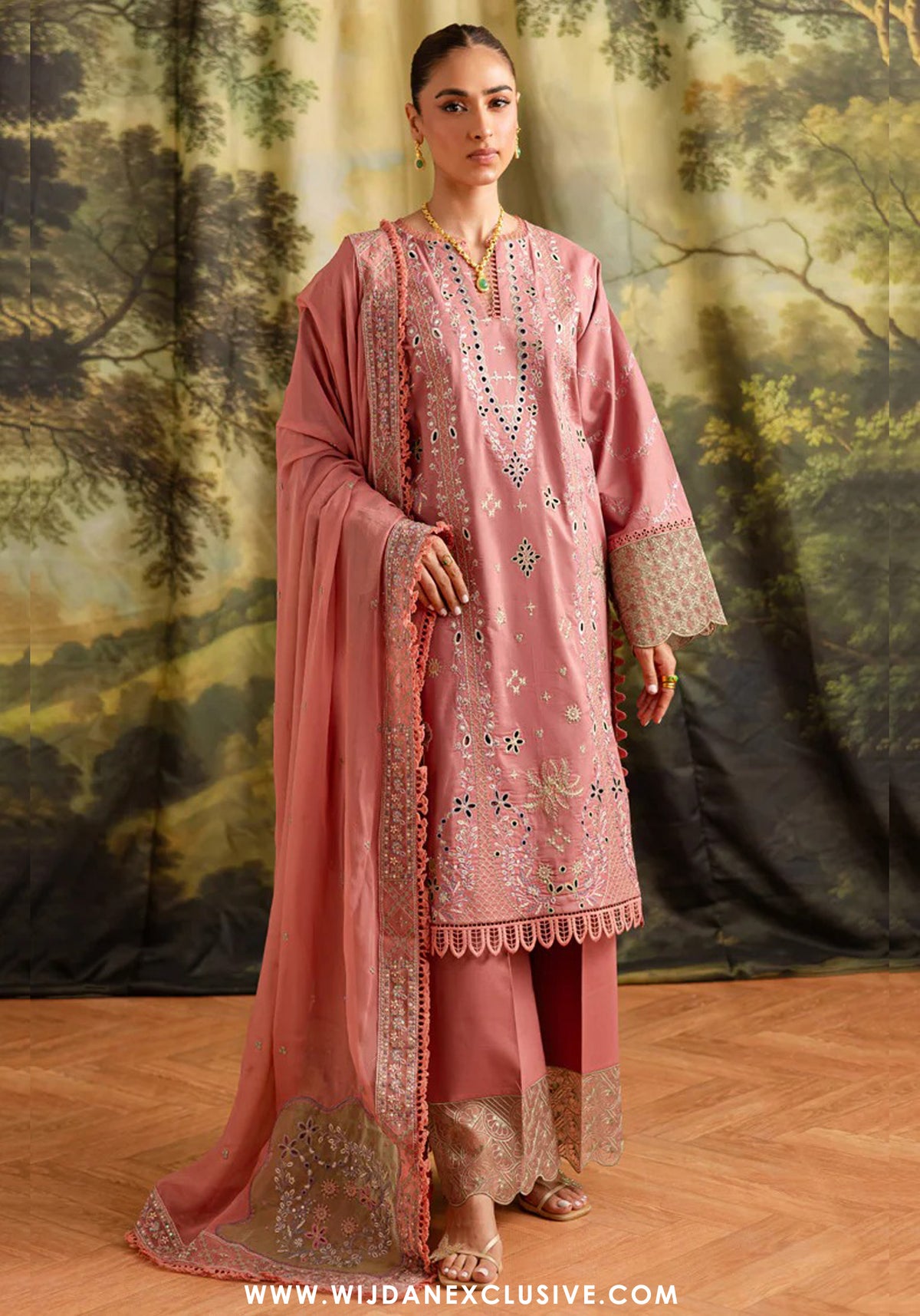 Marjjan Guzel Unstitched Embroidered Lawn Collection - 2025 SMC-207 (Pink)