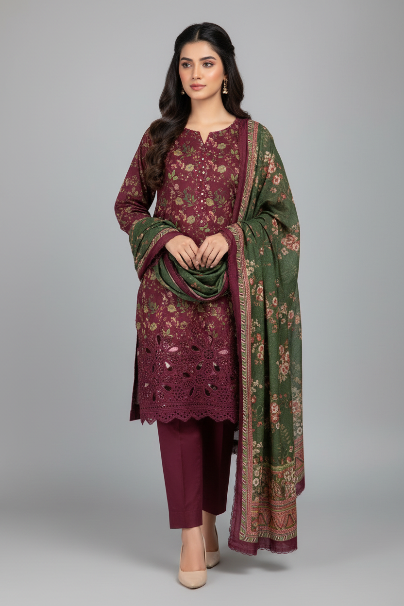 Bin saeed Unstitched Embroidered Vol-02 Collection - 2026 (D-05)