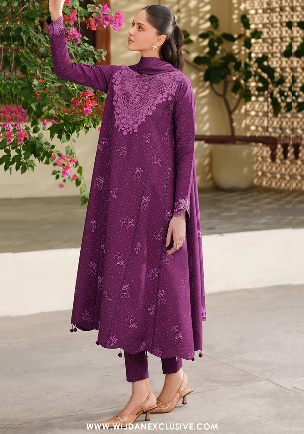 Meline by Farasha | Unstitched Premium Viscose Collection - 2025 (WILD PLUM)