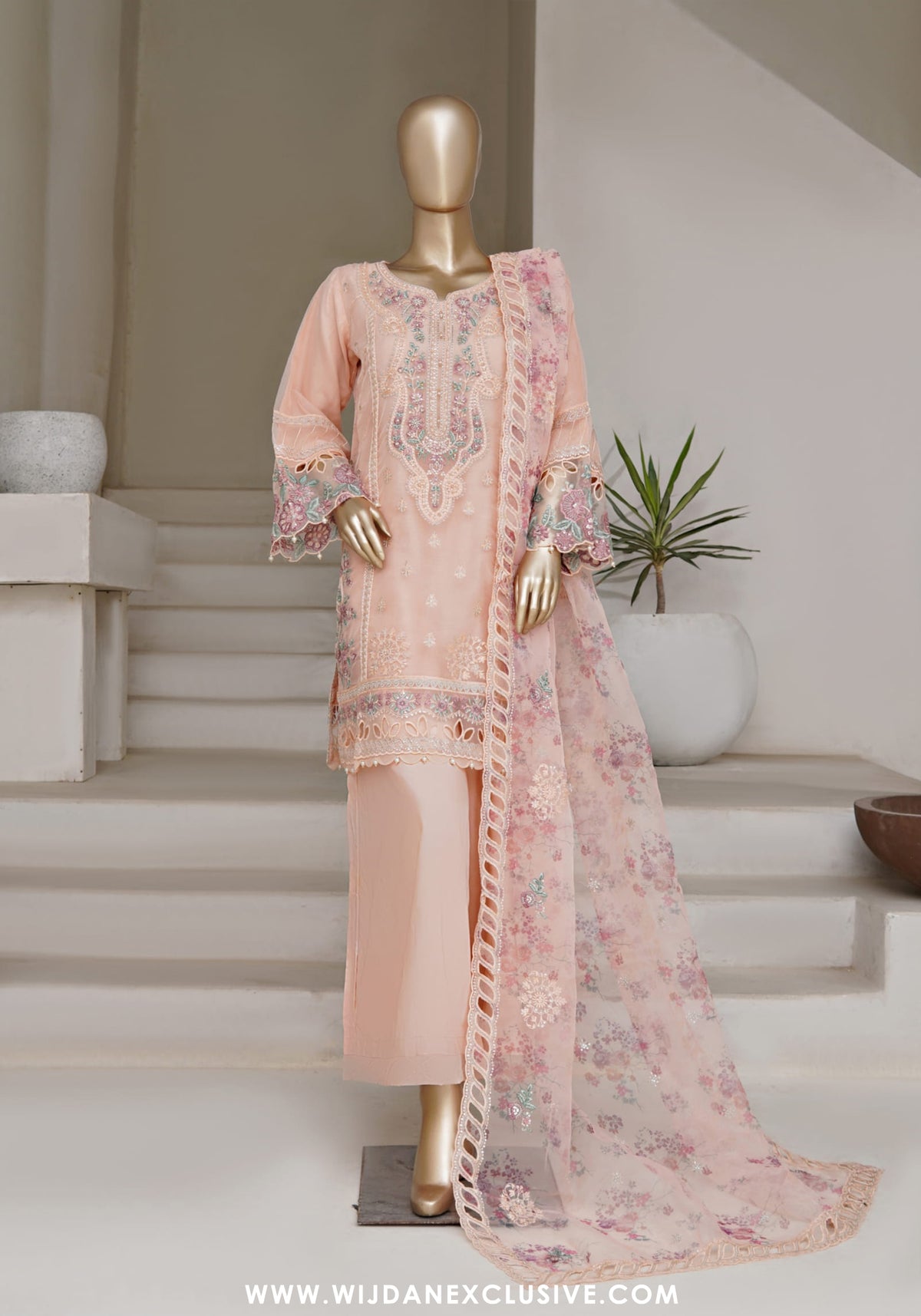 Sadabahar Mahpara Stitched Embroidered Organza Collection - 2025 Vol-17 PINK