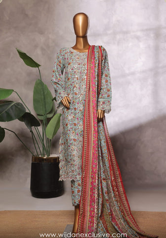 Bin Saeed Exclusive 3pc Front Open Cutwork Collection'25 Vol-03 D-04
