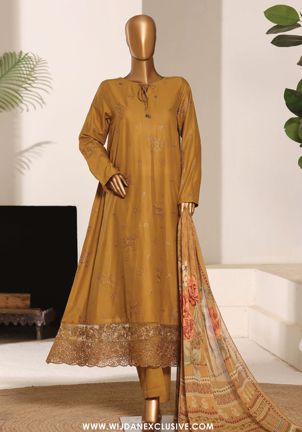 HZ Stitched Casuals Soft Embroidered Frock Collection – 2026 (D-04)