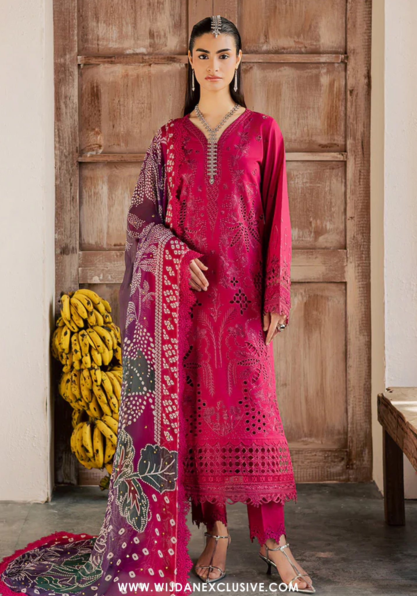 Bazaar by Nureh | Unstitched Embroidered Lawn Collection - 2026 (NE-255)
