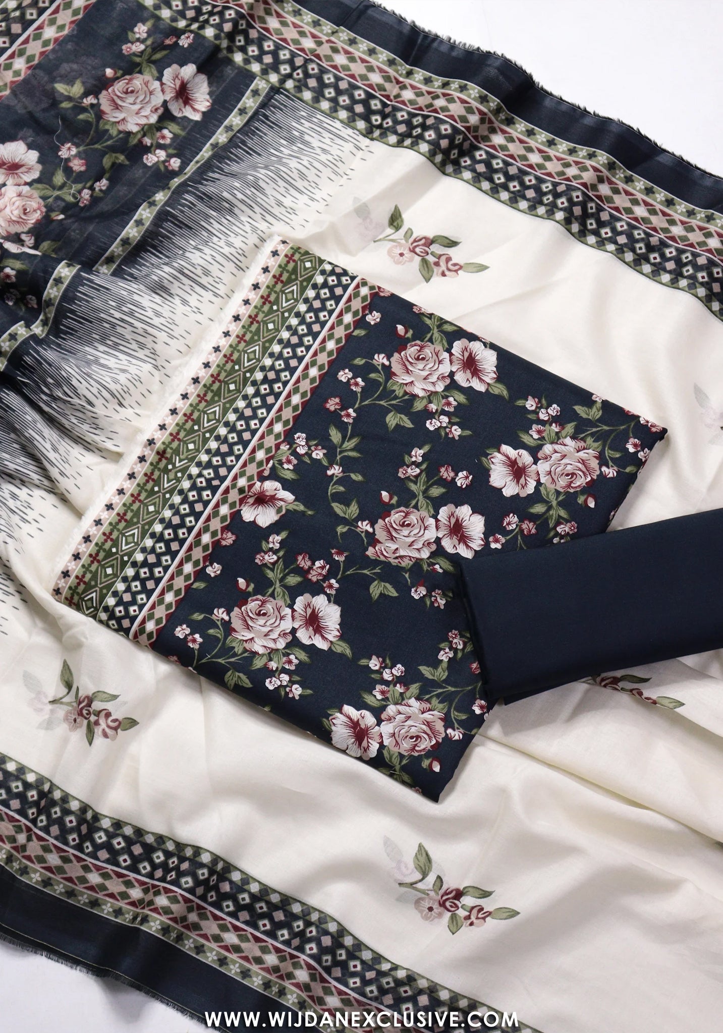 Bin Saeed Unstitched Printed Lawn Vol-II Collection - 2026 (DEEP NAVY BLUE)