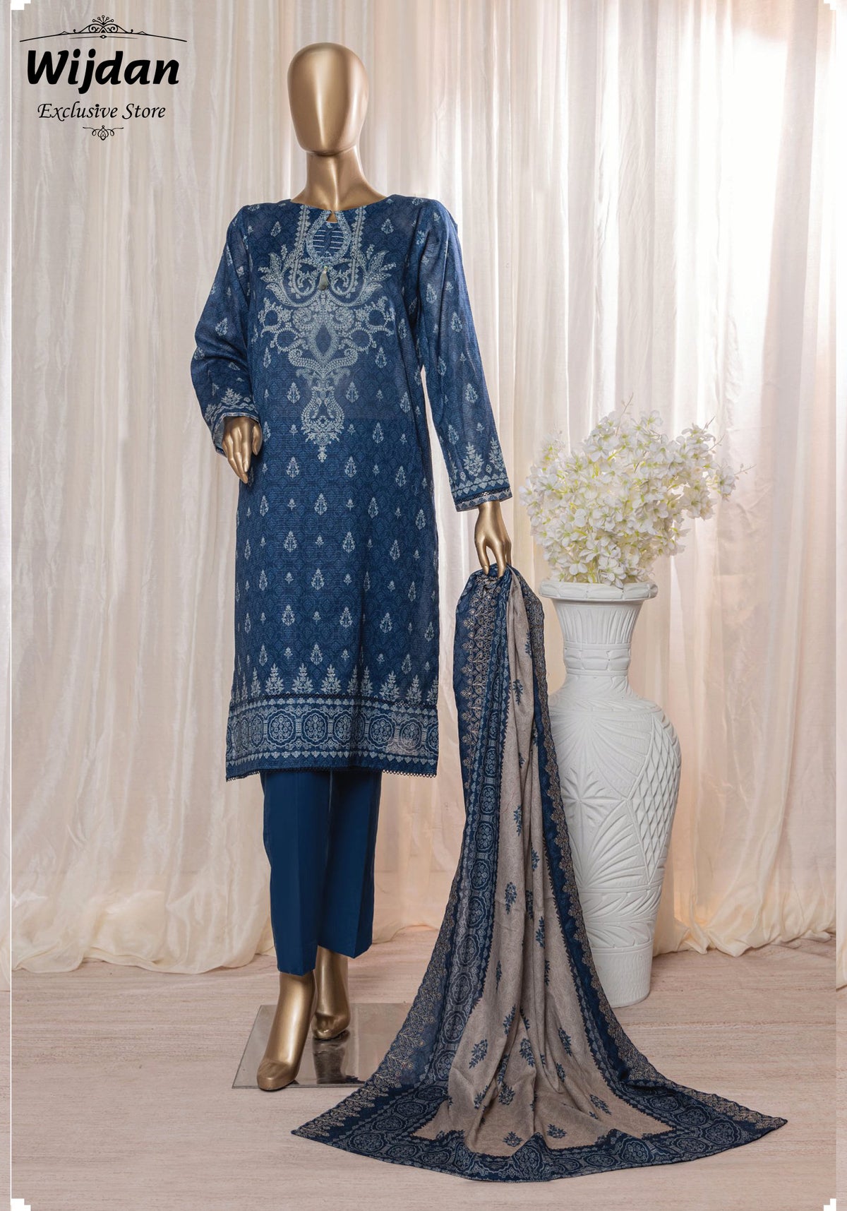 Rimjhim Printed Embroidered Lawn Collection'24 by HZ Textiles D-04