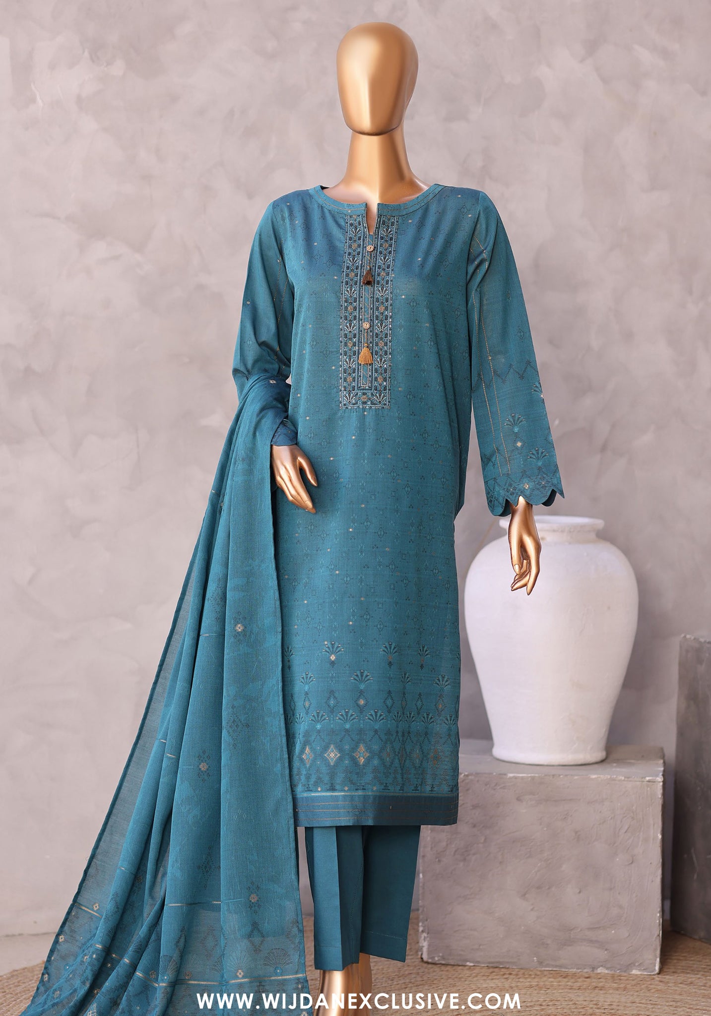 HZ Valencia Jacquard Embroidered Unstitched Lawn Collection - 2026 (VJE-7107)