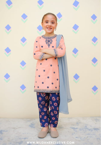Shanzey Stitched KIds Embroidered Farshi Edit - 2025 (PEACH)