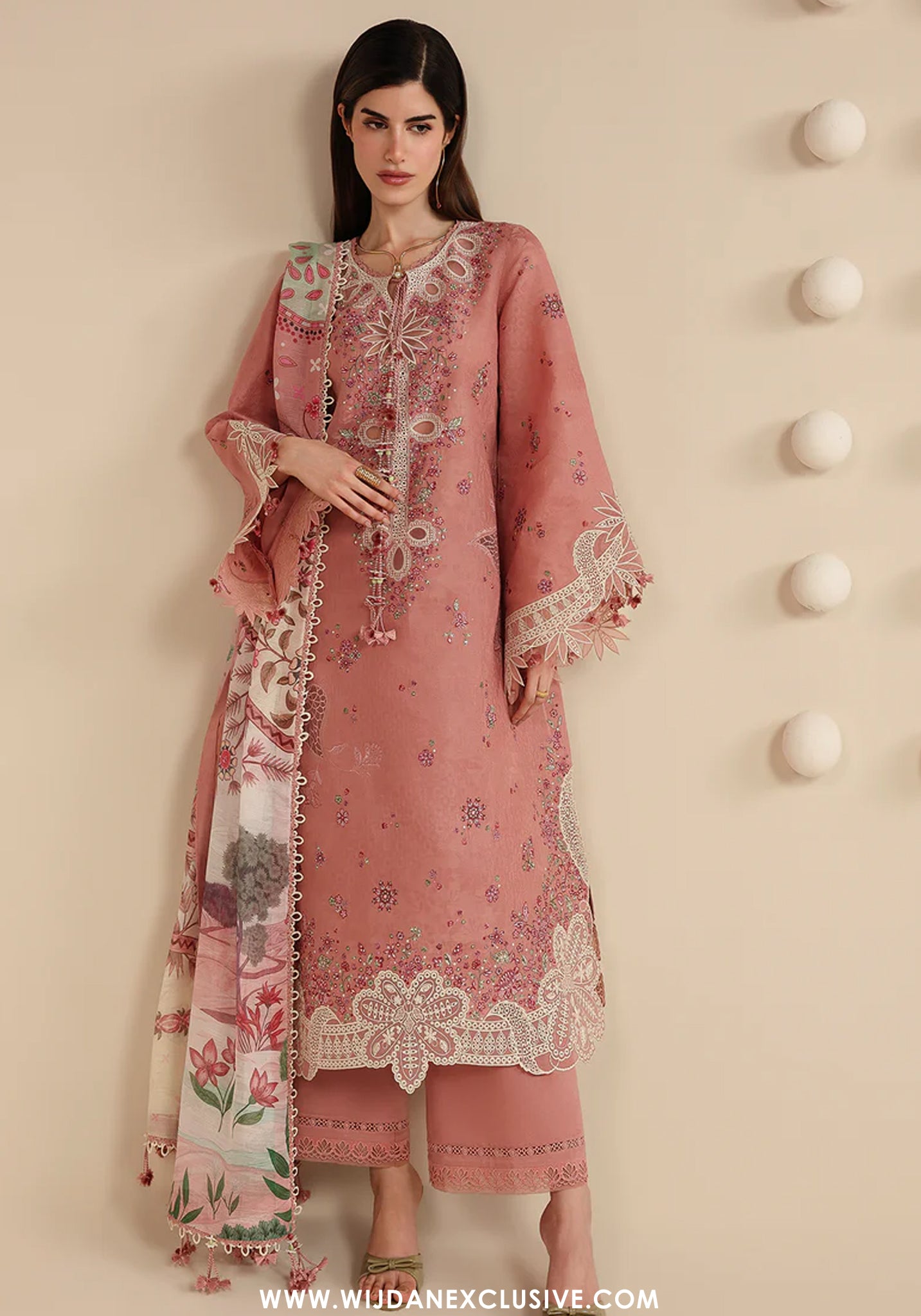 Iris by Jazmin | Unstitched Embroidered Luxury Lawn Collection - 2026 (D-04)
