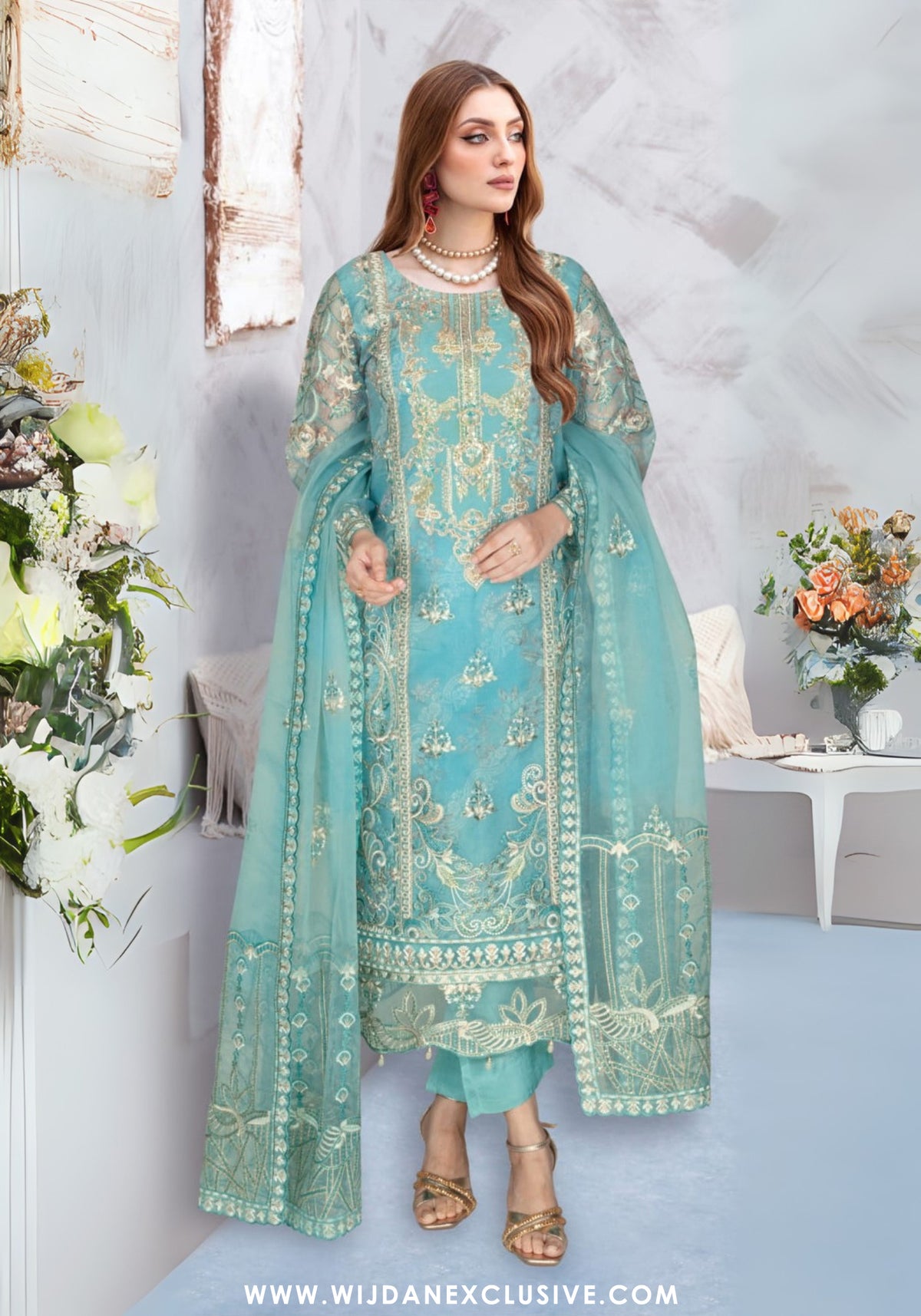 Ramsha Unstitched Embroidered Organza Collection - 2025 WC-421
