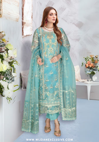 Ramsha Unstitched Embroidered Organza Collection - 2025 WC-421