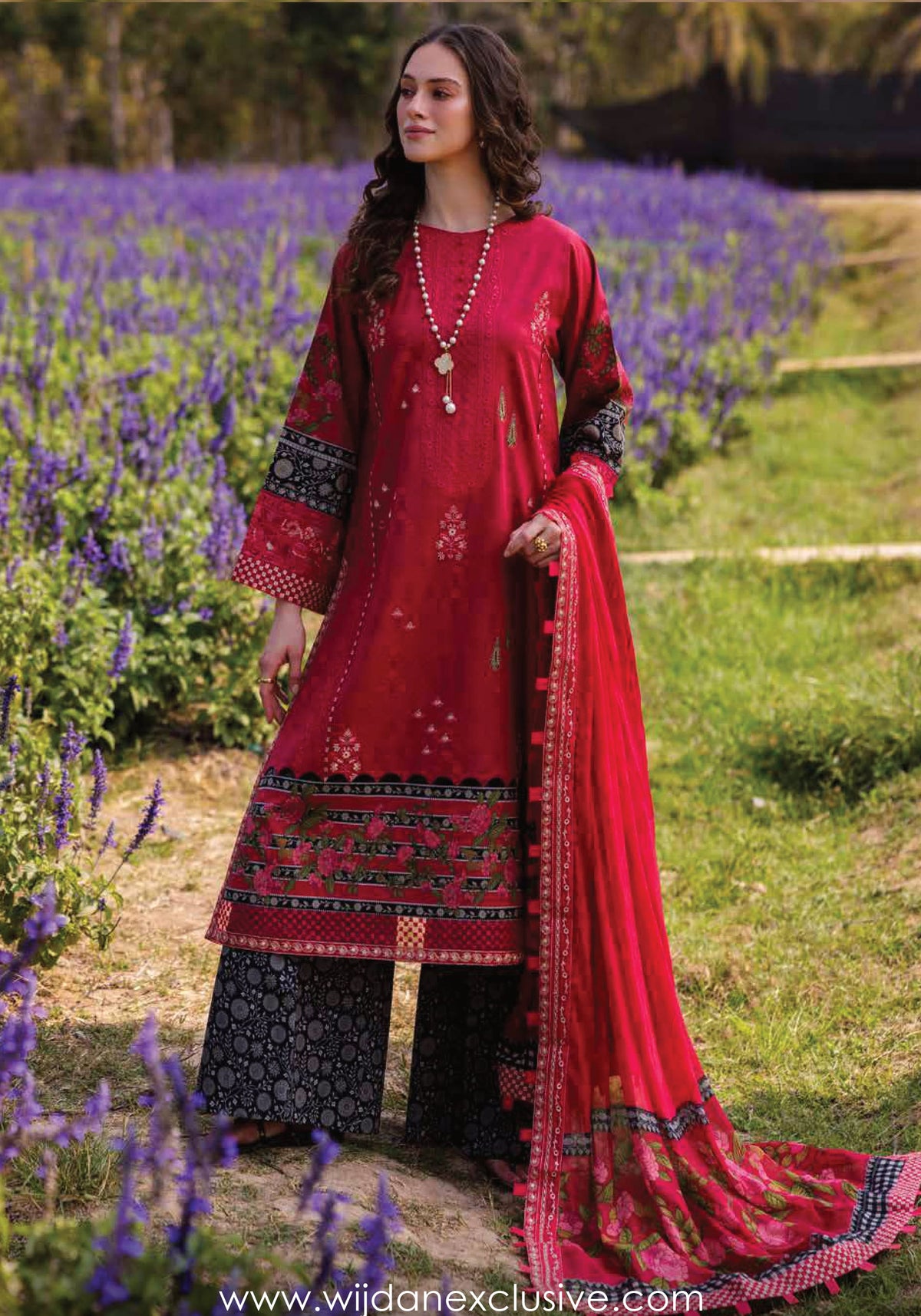 Combination Un-Stitched Lawn Collection'25 Vol-01 by Charizma D-04