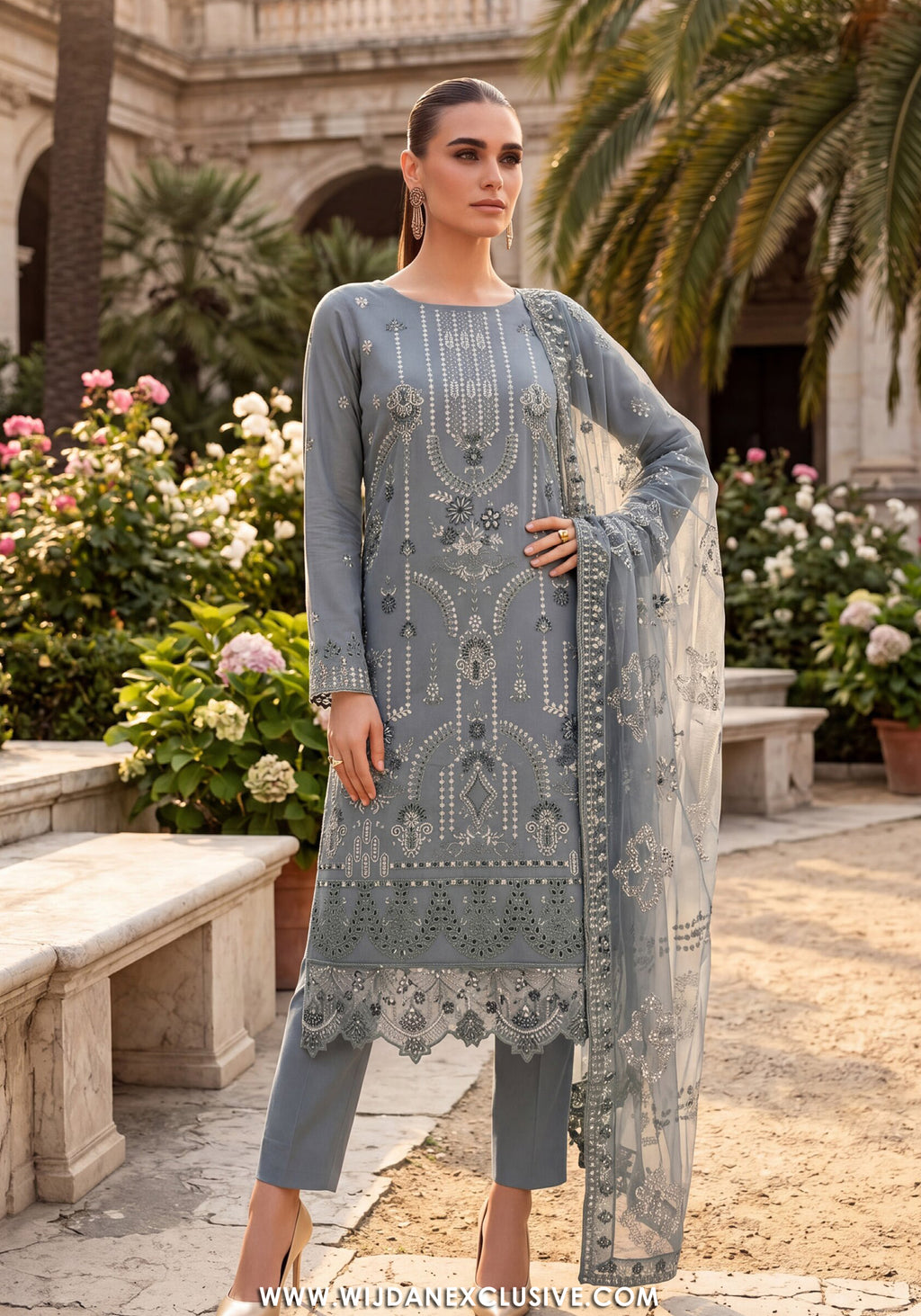 Dhamak by Wijdan | Unstitched Exclusive Formal Bana Dora Embroidered Collection - 2026 (D-04)