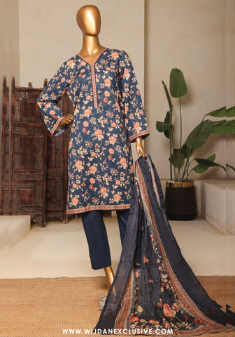 Bin Saeed Stitched Exclusive Printed 3PC Lawn Collection'25 Vol-11 D-04