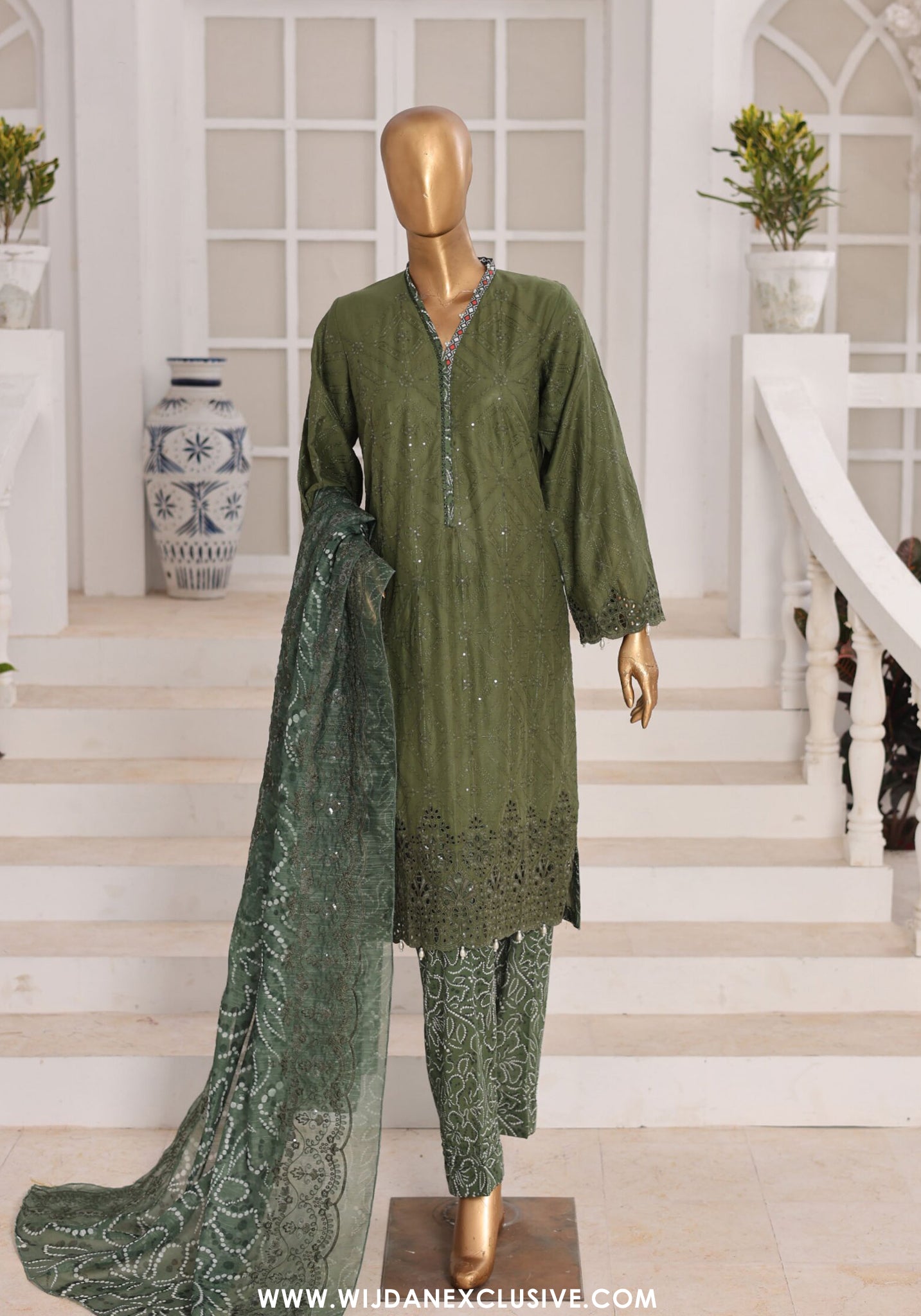 Aifa Dynasty Chikankari Unstitched Luxury Lawn Collection - 2026 (D-04)