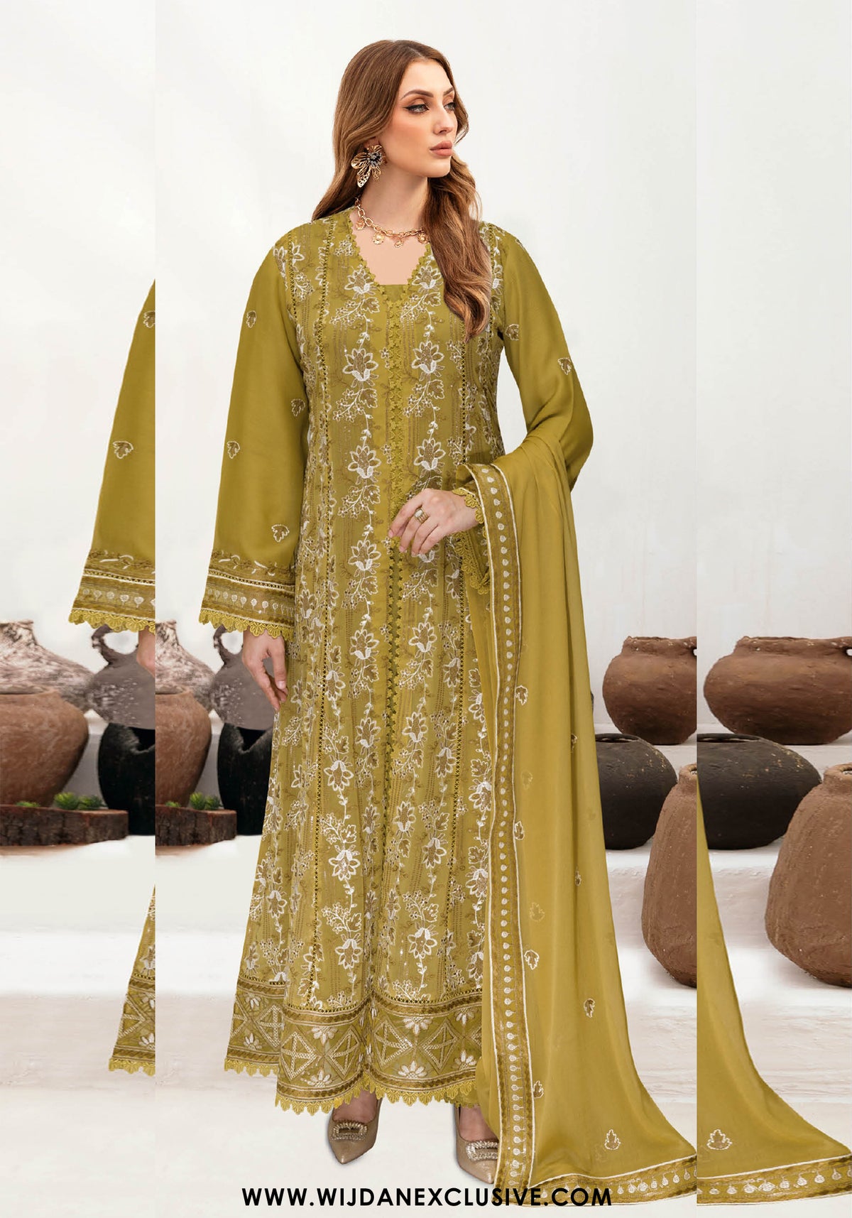 Wijdan Semi-Stitched Luxury Chiffon Collection – 2025 WB-529