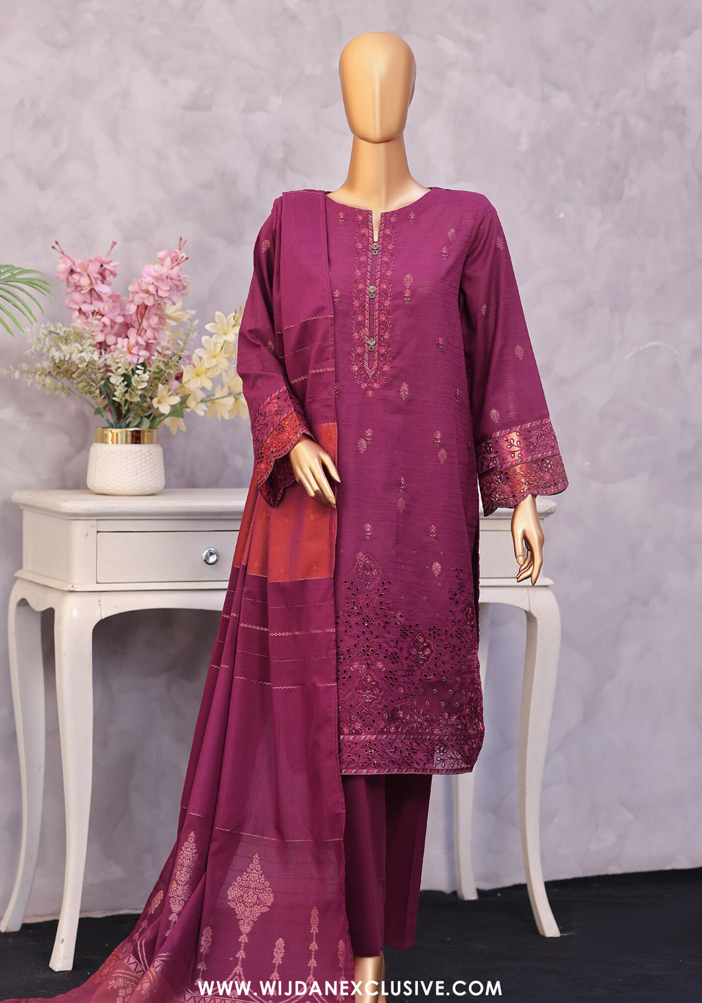 HZ Turkish Jacquard Embroidered Unstitched Vol-01 Collection - 2026 (TJE-7114)