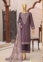 HZ Premium Daily Wear Unstitched Embroidered 3pc Lawn Collection - 2026 (D-04)