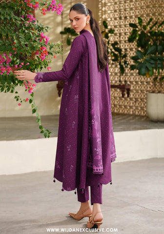 Meline by Farasha | Unstitched Premium Viscose Collection - 2025 (WILD PLUM)