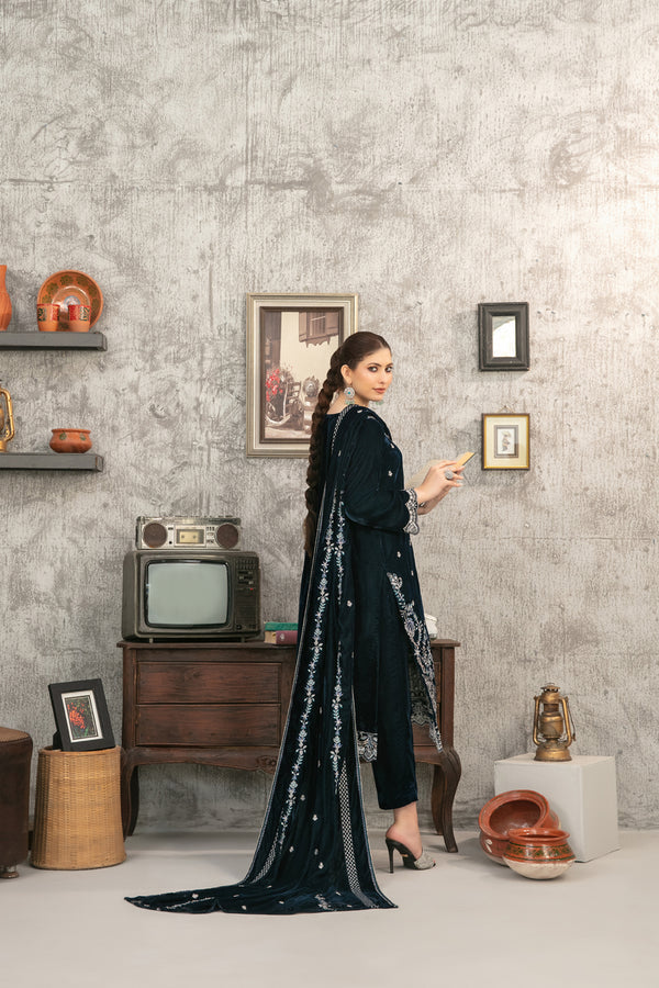 Yaadein by Tawakkal | Unstitched Fancy Heay Emb Velvet Collection - 2026 (D-5938)