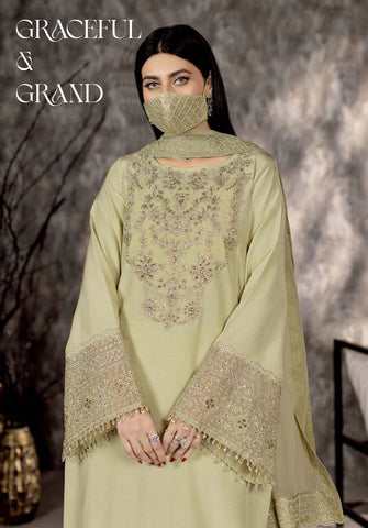 Safeera by Flossie | Unstitched Rawsilk Collection - 2025 SA-02 (LEMON)