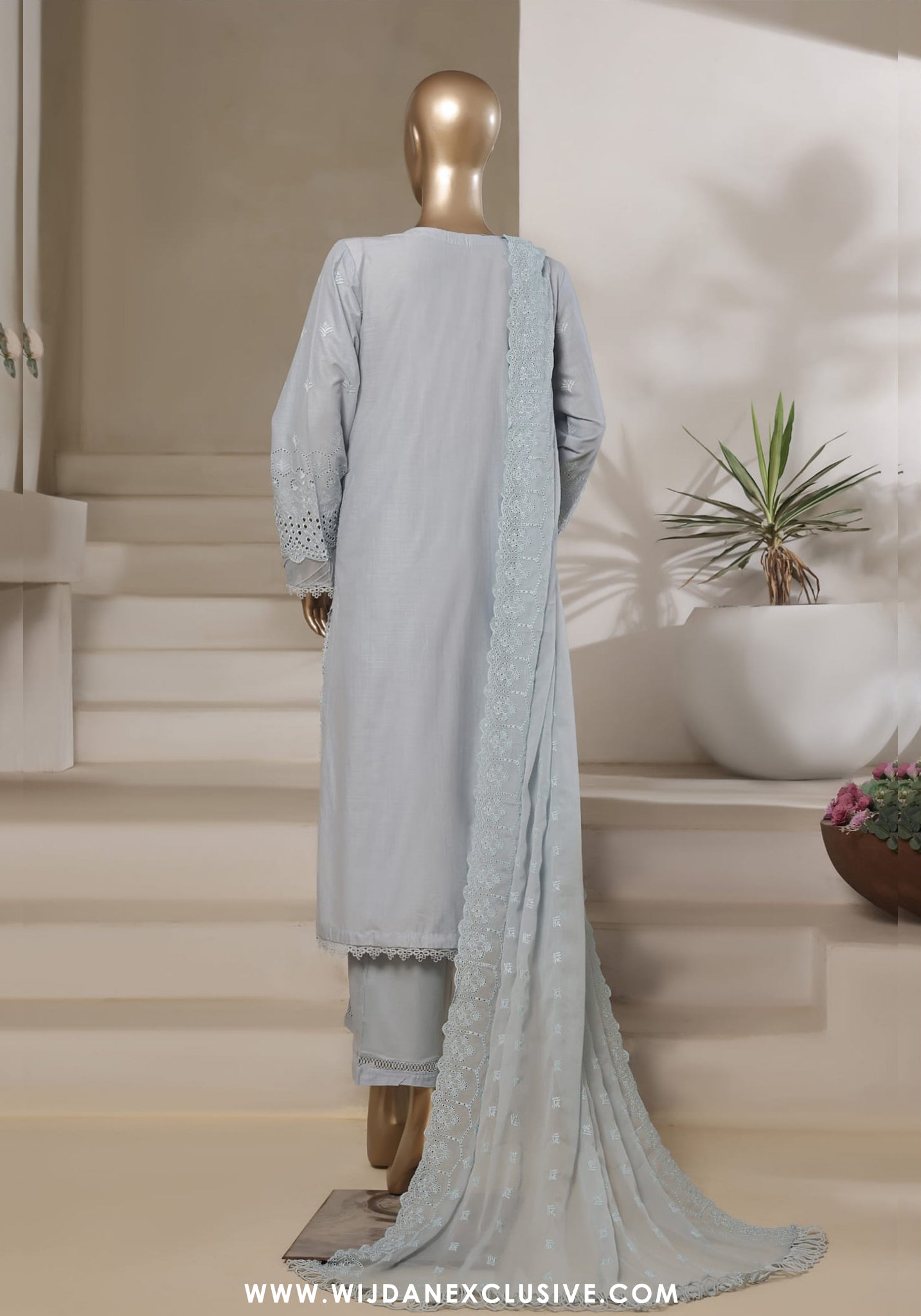 Sadabahar Stitched Luxury Embroidered Chikankari Collection - 2025 (Sky)