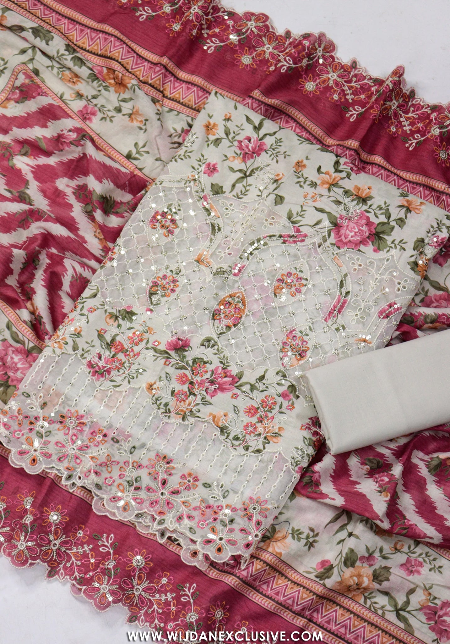 Bin Saeed Unstitched Embroidered Lawn Vol-I Collection - 2026 (PINK)