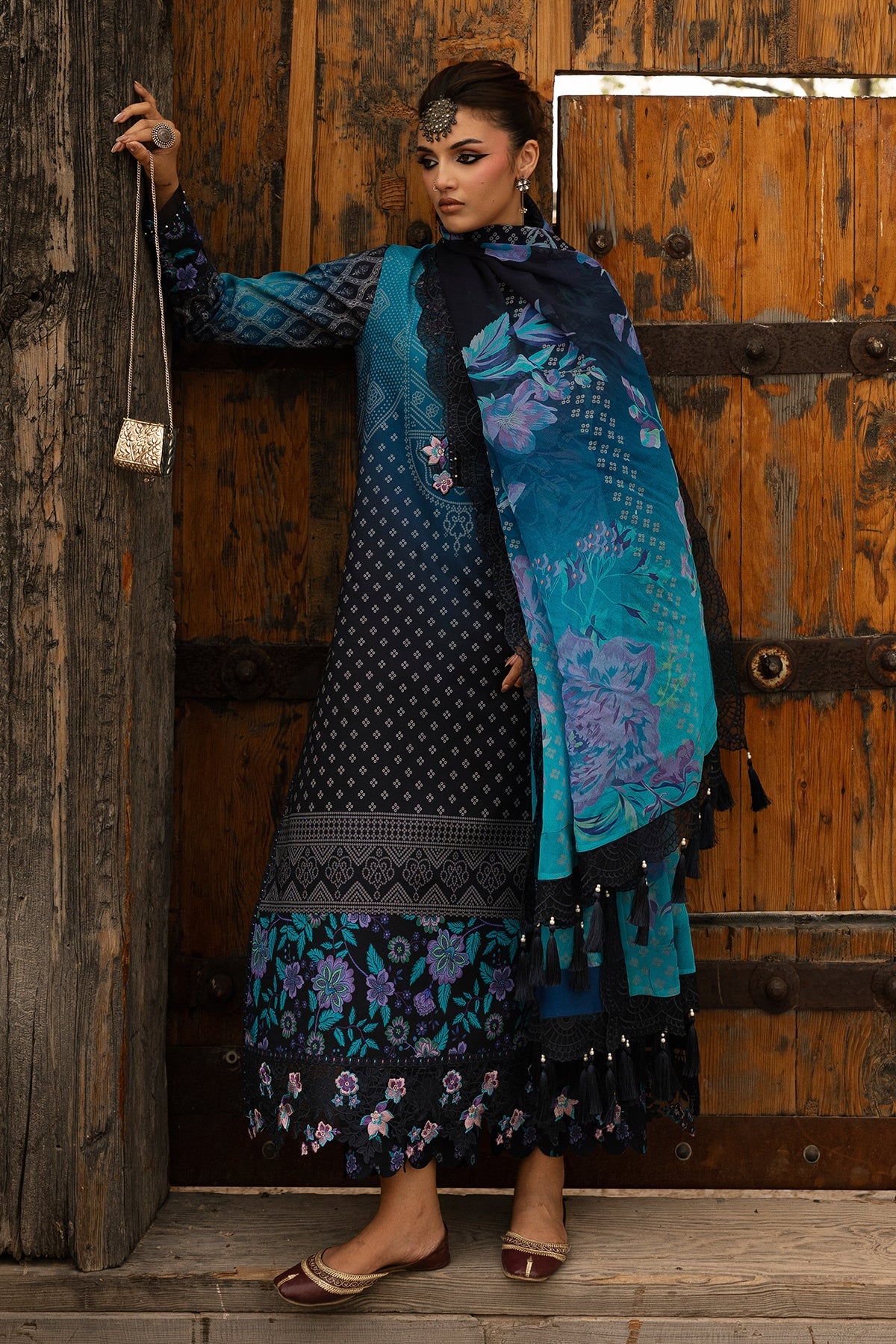 Charizma Chunri Unstitched Embroidered Lawn Vol-01 Collection - 2026 (CHN6-04)