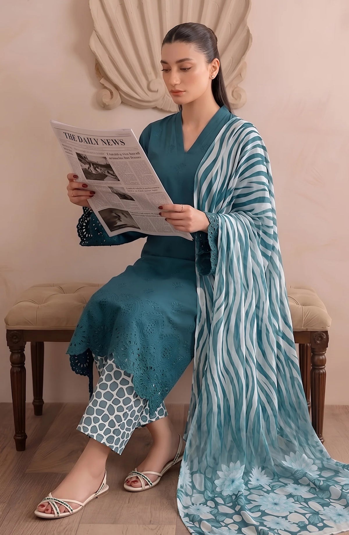 Jeem by  Amna  Khadija | Stitched Chikankari Lawn Collection - 2026 (D-04)