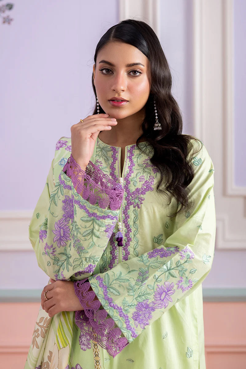 Zellburry Unstitched 3pc Printed & Embroidered Lawn Collection - 2026 (WUS- 0506)