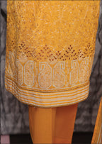 HZ Exclusive Unstitched Mid Summer Embroidered Slub Lawn EMC-35