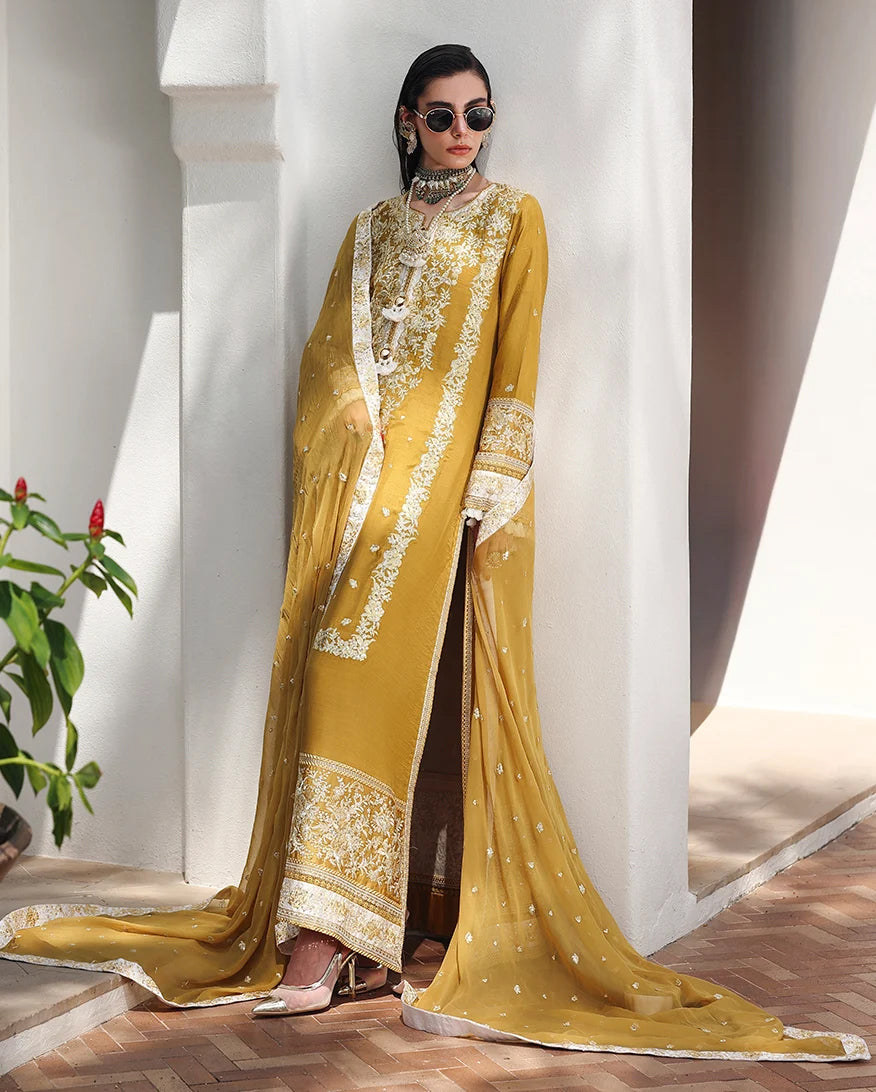 Nuvera by Mushq | Unstitched Embroidered Raw Silk Formal Collection'26 (ROSALLE CROWN)