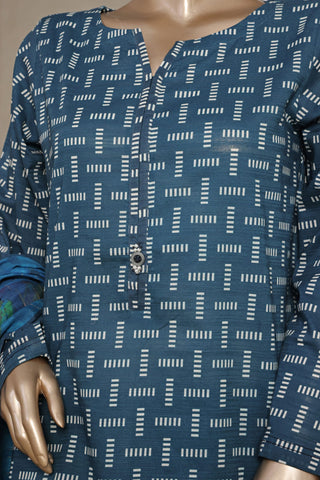 Sadabahar Stitched Printed Cotton Farshi Shalwar Collection - 2025 Vol-02 (Blue)