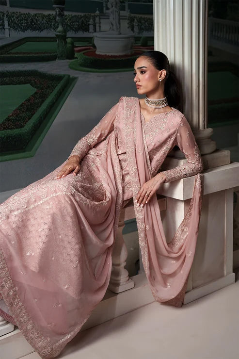 Modern Heirloom by Emaan Adeel | Unstitched Emb Chiffon Formal'26 (ANTIQUE BLUSH)