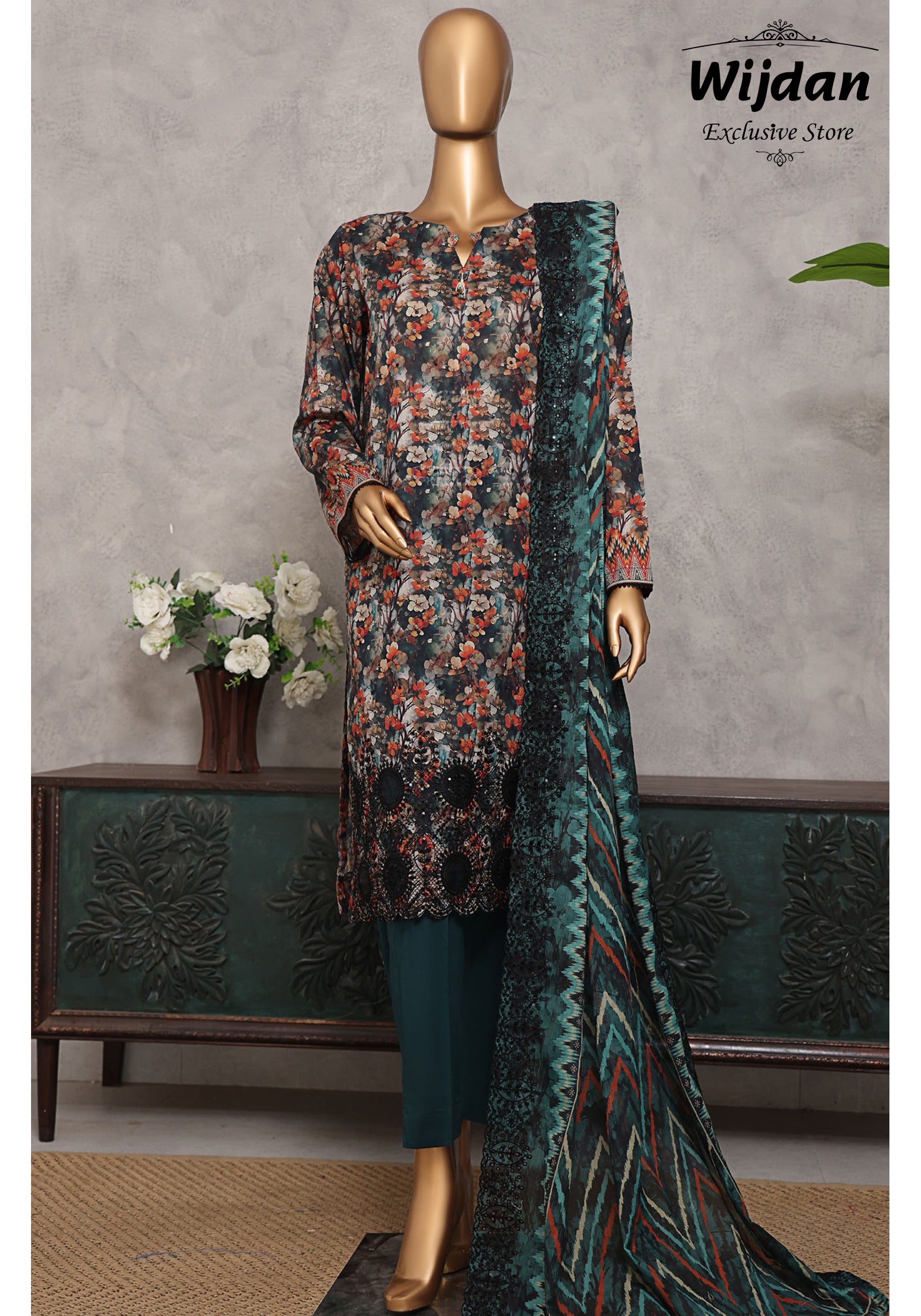 HZ Premium Print & Embroidered Lawn Collection Vol-03 PEC-509