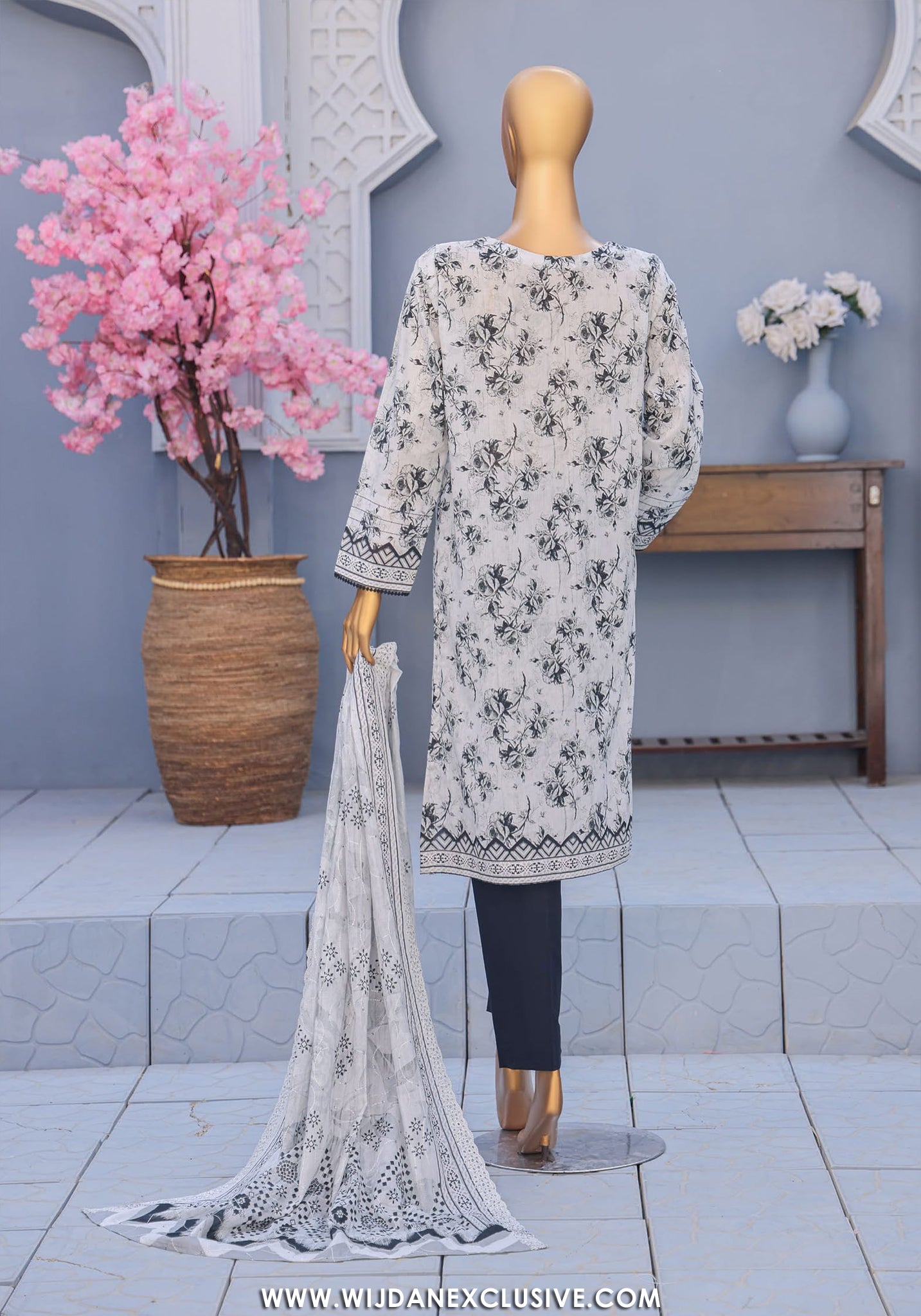 HZ Premium Unstitched Embroidered Lawn Collection - 2026 PEC-608