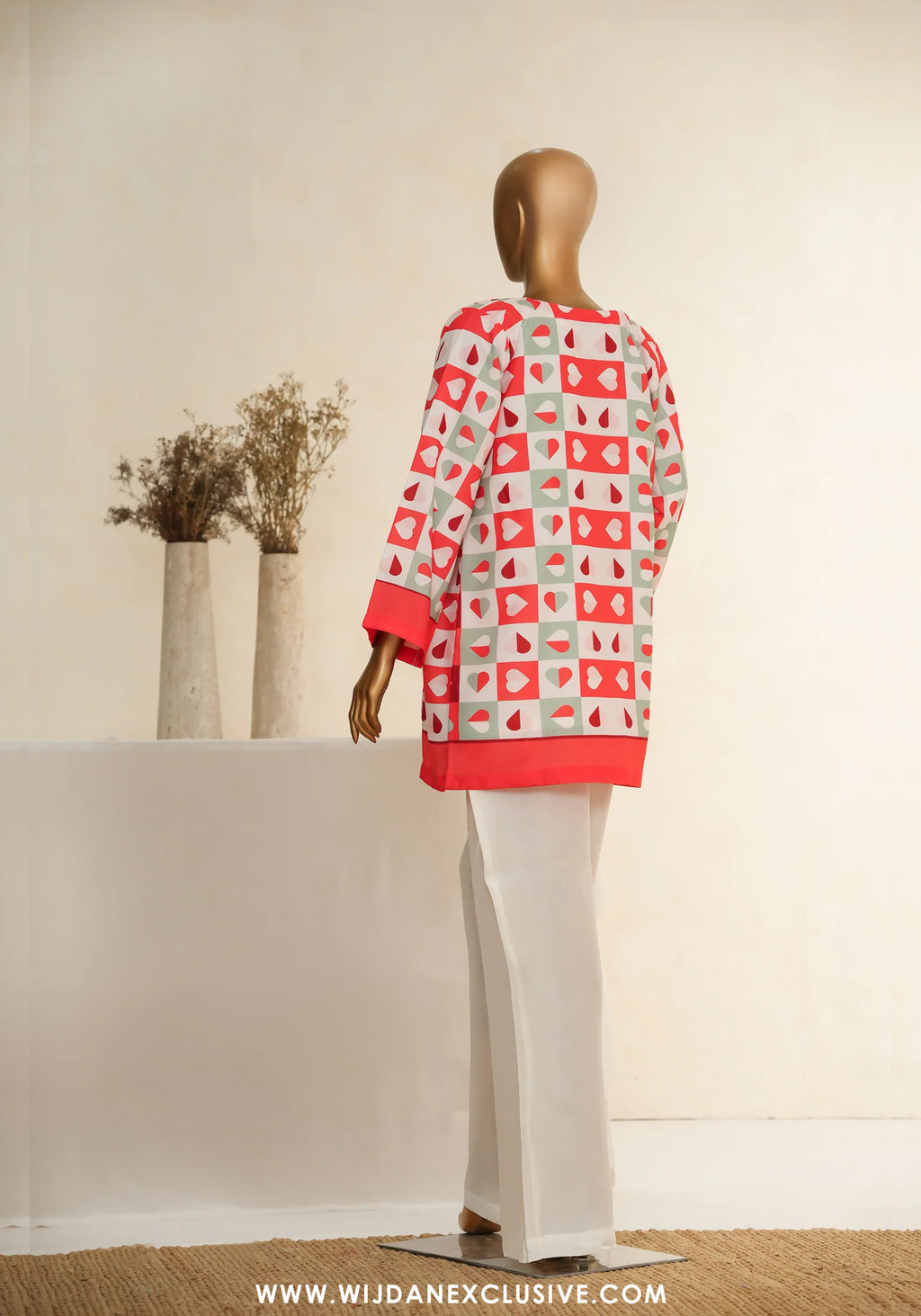 Zehaina by Amna Khadija | RTW Digital Printed Poly Swiss Coat Collection - 2025 (PINK)