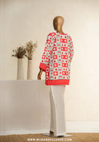 Zehaina by Amna Khadija | RTW Digital Printed Poly Swiss Coat Collection - 2025 (PINK)