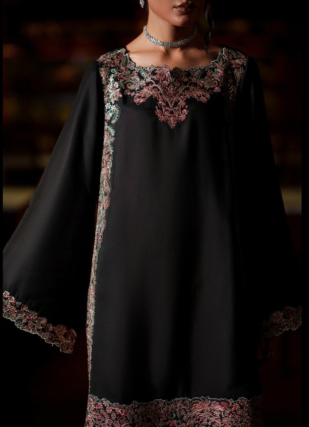 Eala by Casual Lite| Stitched Silk Collection -  2026 (OBSIDIAN GRACE)