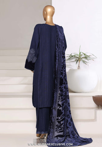 Sadabahar Stitched Luxury Dhanak with Palachi Shawl Collection - 2025 (BLUE)