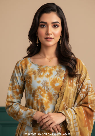 Abrish By Sobia Waseem | Unstitched Doriya Linen Embroidered Collection - 2025 D-02