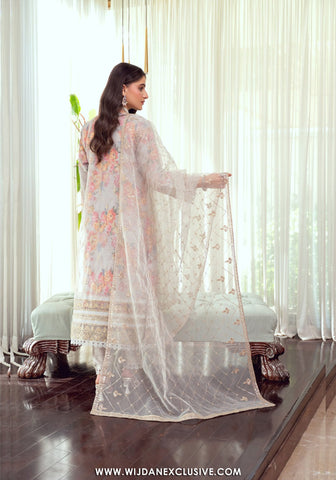 Zoraline by Bint e Noor | Stitched Fancy Embroidered Organza Collection - 2025 (WHITE)